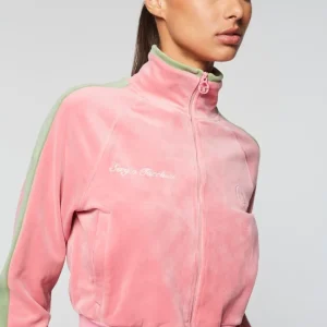 Store Miss Carlotta Velour Track Jacket- Wild Rose Tracksuits