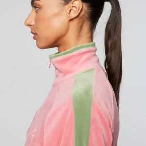 Cheap Miss Carlotta Velour Track Jacket- Wild Rose View All