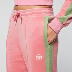 Store Miss Carlotta Velour Track Pant- Wild Rose Velour