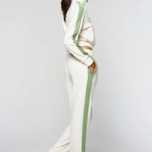 Sale Miss Carlotta Velour Track Pant-Gardenia Tracksuits