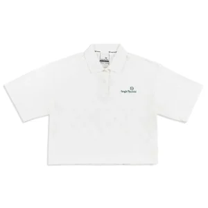 Flash Sale Monogram Jacquard Cropped Polo- Gardenia For The Court