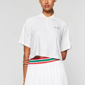 Flash Sale Monogram Jacquard Cropped Polo- Gardenia For The Court