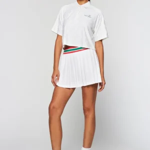 Flash Sale Monogram Jacquard Cropped Polo- Gardenia For The Court