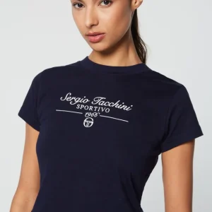 Best Nicola Graphic T-Shirt- Maritime Blue Tops And Sports Bras