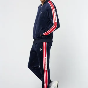 Best Pereto Velour Track Jacket- Maritime Blue View All