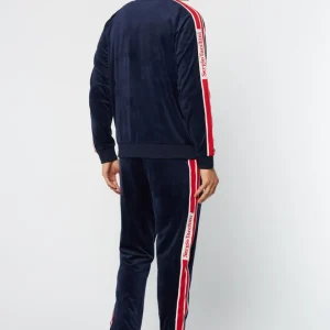 Shop Pereto Velour Track Jacket- Maritime Blue Tracksuits