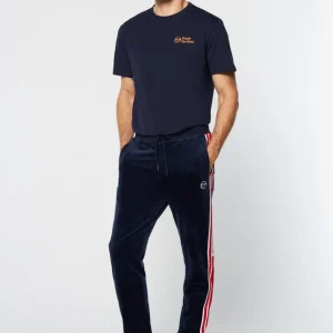Hot Pereto Velour Track Pant- Maritime Blue View All