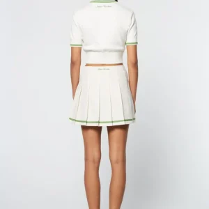 Cheap Perla Knit Cropped Polo- Gardenia For The Court