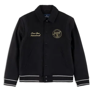 Best Sale Prep Wool Varsity Jacket- Black Jackets
