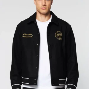 Best Sale Prep Wool Varsity Jacket- Black Jackets
