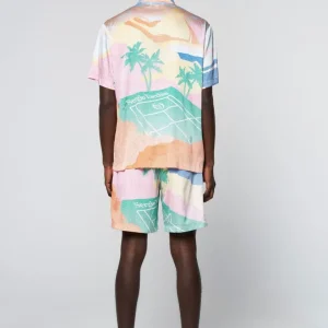 Discount Riviera Camp Shirt- Deep Mint/ Multi Matching Separates