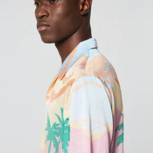 Discount Riviera Camp Shirt- Deep Mint/ Multi Matching Separates