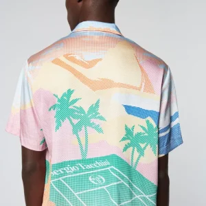 Discount Riviera Camp Shirt- Deep Mint/ Multi Matching Separates