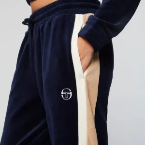 Discount Rosa Velour Track Pant- Maritime Blue Velour