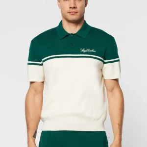 Hot Roselli Knit Polo- Evergreen Knitwear