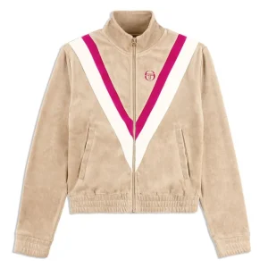 Hot Sara Velour Track Jacket- Humus Velour