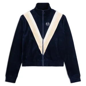 Best Sara Velour Track Jacket- Maritime Blue Velour