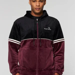Online Scopeto Full-Zip Velour Hoodie- Black Beauty/ Mauve Wine Velour