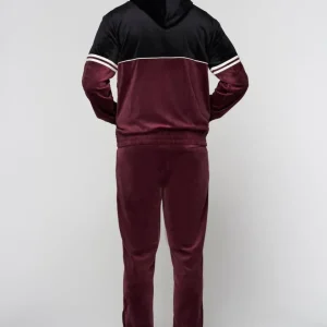 Online Scopeto Full-Zip Velour Hoodie- Black Beauty/ Mauve Wine Velour