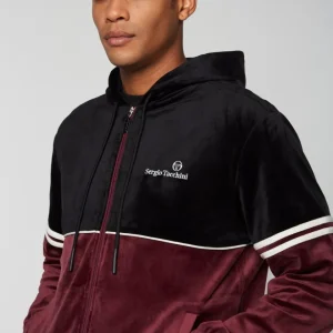 Online Scopeto Full-Zip Velour Hoodie- Black Beauty/ Mauve Wine Velour