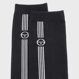 Hot Striped Knee High Socks- Black For The Court