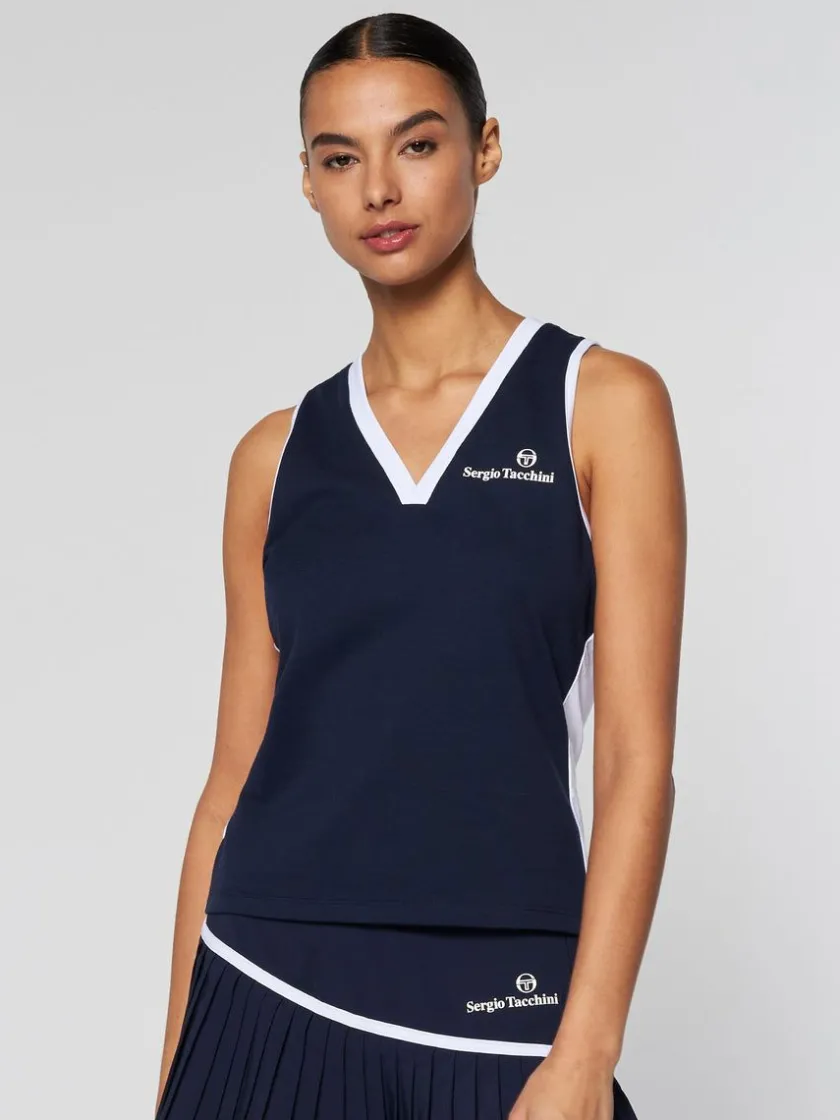 womens_vigentino_tennis_vneck_tank_top_maritime_blue_0-1.webp Clearance Women'S Vigentino Tennis V-Neck Tank Top- Maritime Blue Tops And Sports Bras