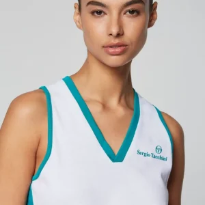 Fashion Women'S Vigentino Tennis V-Neck Tank Top- White Tops And Sports Bras