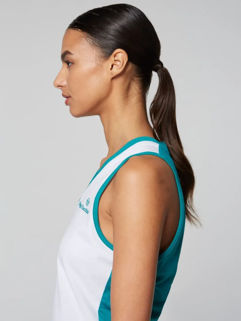 womens_vigentino_tennis_vneck_tank_top_white_5.webp Fashion Women'S Vigentino Tennis V-Neck Tank Top- White Tops And Sports Bras